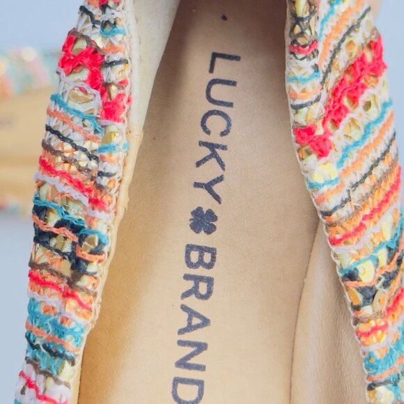 LUCKY BRAND Women's Multicolor Woven Fabric Ballet Flats Cushioned Size 8M/38 - Picture 11 of 13